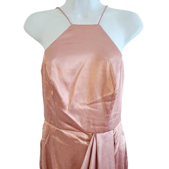 After Six Charmeuse Halter Top Midi Dress - Picture 5 of 9